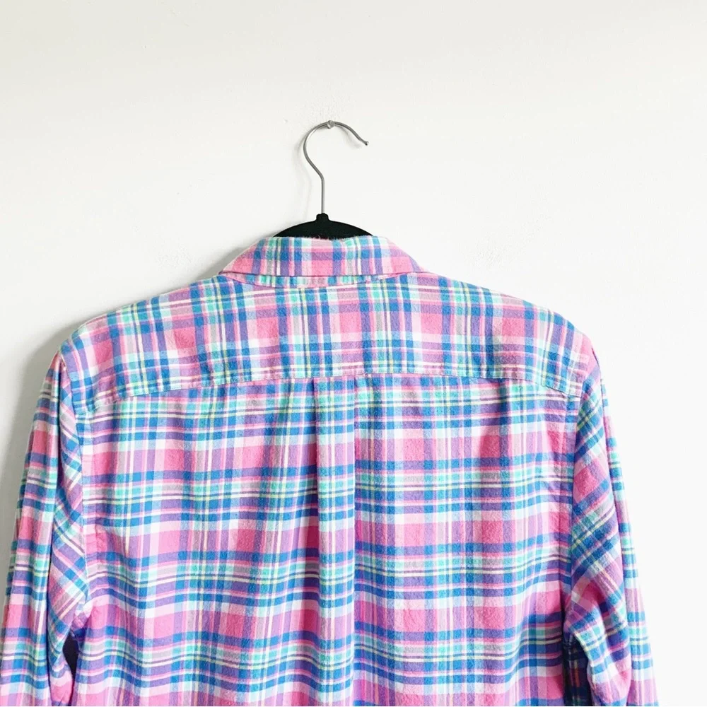 Vineyard Vines Boys Plaid Whale Shirt Button Down Flannel